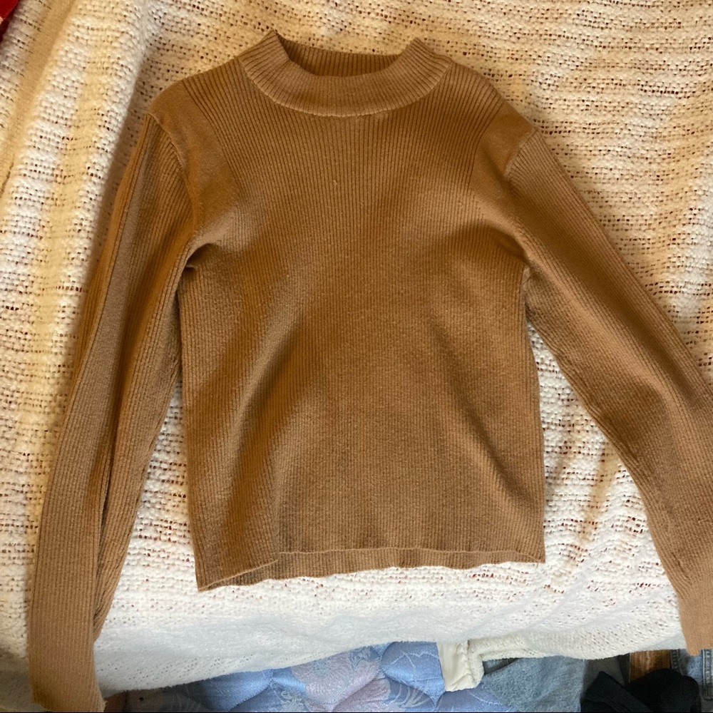 Brandy Melville dupe camel cropped sweater